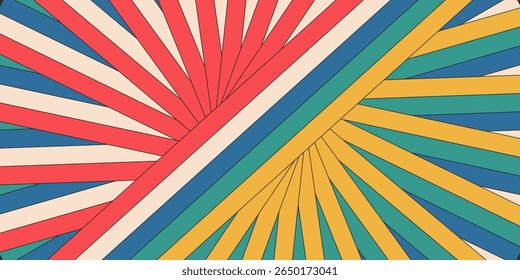 Collection of 70s poster, banner, cover, card. background . Set of retro wall decoration, groovy, trippy, colorful line. Vintage hippie wall art for interior, decorative, dots flayer simple and trendy