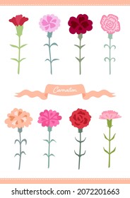 collection of 8 cute carnations