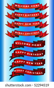 collection of 8 red banners with most popular wishes