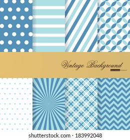 Collection of 8 vector backgrounds in vintage style