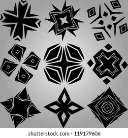 Collection of 9 design elements- vector illustration