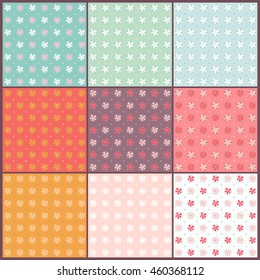 Collection of 9 floral patterns for your decorations