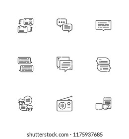 Collection of 9 forum outline icons include icons such as chat, radio, dialogue