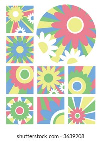 A collection of 9 fresh floral designs.