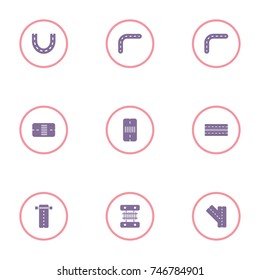 collection of 9 road icon