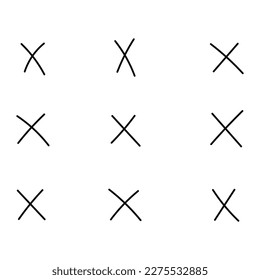 Colección De 9 Marcas X De Mano Simple