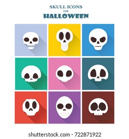 Collection of 9 skulls
