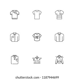 Collection of 9 sleeve outline icons include icons such as polo shirt, shirt