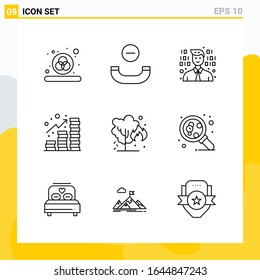 Collection of 9 Universal Line Icons. Icon Set for Web and Mobile.