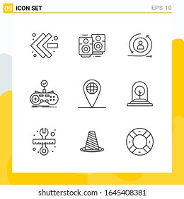 Colección de 9 iconos de línea universal. Conjunto de iconos para Web y Mobile.