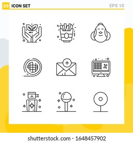 Colección de 9 iconos de línea universal. Conjunto de iconos para Web y Mobile.