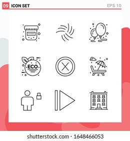 Collection of 9 Vector Icons in Line style. Modern Outline Symbols for Web and Mobile. Line Icon Sign Isolated on White Background. 9 Icons.