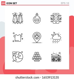 Collection of 9 Vector Icons in Line style. Modern Outline Symbols for Web and Mobile. Line Icon Sign Isolated on White Background. 9 Icons.