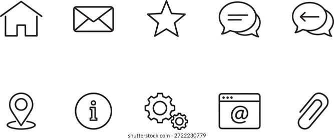Una colección de 9 iconos de silueta de Vector en un diseño simple, adecuado para diversas aplicaciones digitales e impresas