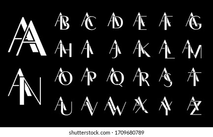 Collection AA to AZ Initial Logo for corporate or brand identity