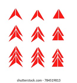 collection of abstract arrow icon logo sign isolated on white background