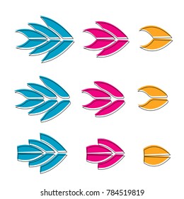 collection of abstract arrow icon logo sign isolated on white background