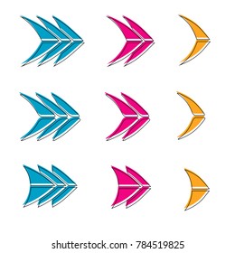 collection of abstract arrow icon logo sign isolated on white background