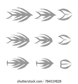 collection of abstract arrow icon logo sign isolated on white background