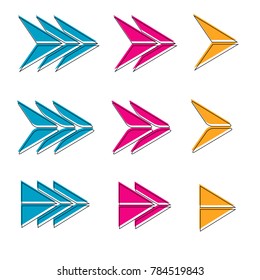 collection of abstract arrow icon logo sign isolated on white background