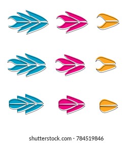 collection of abstract arrow icon logo sign isolated on white background