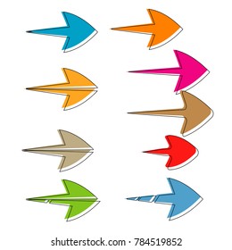 collection of abstract arrow icon logo sign isolated on white background