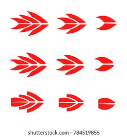collection of abstract arrow icon logo sign isolated on white background