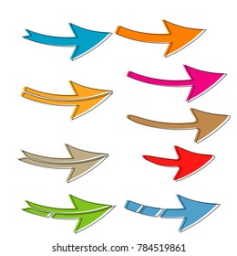 collection of abstract arrow icon logo sign isolated on white background