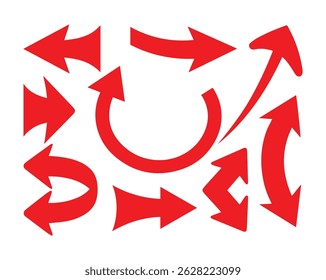 Collection of Abstract Arrow Icon Set – Curved, Twisted, and Directional Vectors for Navigation and Flow Design, Vector File