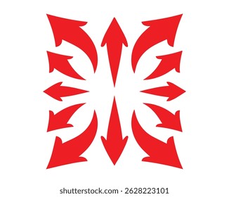 Collection of Abstract Arrow Icon Set – Curved, Twisted, and Directional Vectors for Navigation and Flow Design, Vector File
