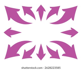 Collection of Abstract Arrow Icon Set – Curved, Twisted, and Directional Vectors for Navigation and Flow Design, Vector File