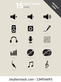 Collection of abstract audio and music icons