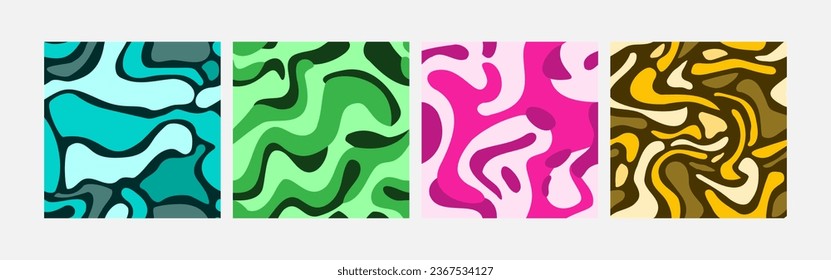 Collection of abstract background colorful waves seamless pattern vector design, design can be for t-shirts, wrapping paper, printing needs