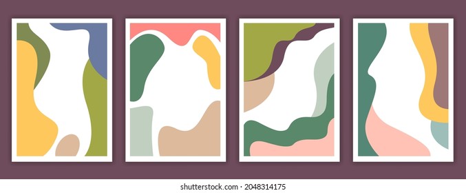 Collection of abstract background designs, minimalist poster, social media promotional content. Vector illustration. modern abstrak pastel color.