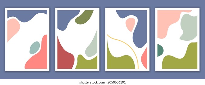 Colección de diseños abstractos de fondo, afiche minimalista, contenido promocional de medios sociales. Ilustración vectorial. moderno color pastel abstracto.