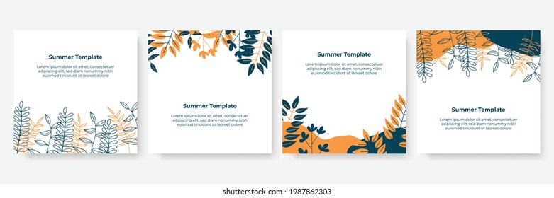 Collection of abstract background designs, summer sale banner, social media promotional content. Vector illustration organic background decoration. Can be adapt for Mother's Day, Happy Birthday card