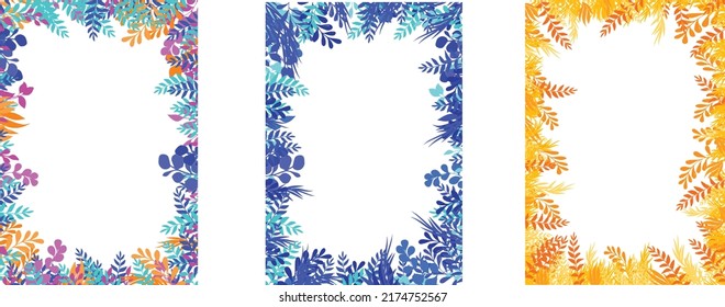 Collection of abstract background designs, summer sale, social media promotional content. Vector illustration frames, poster, flyer