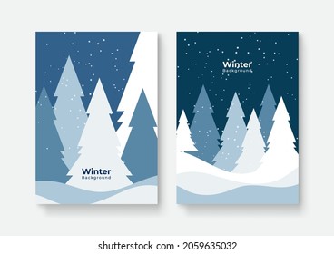 Collection of abstract background designs, winter sale, social media promotional content. Vector illustration