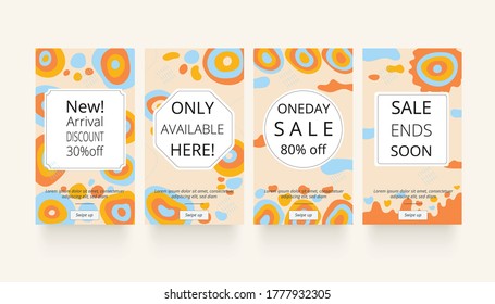 Collection of abstract background. Sale banner. Social media story template.