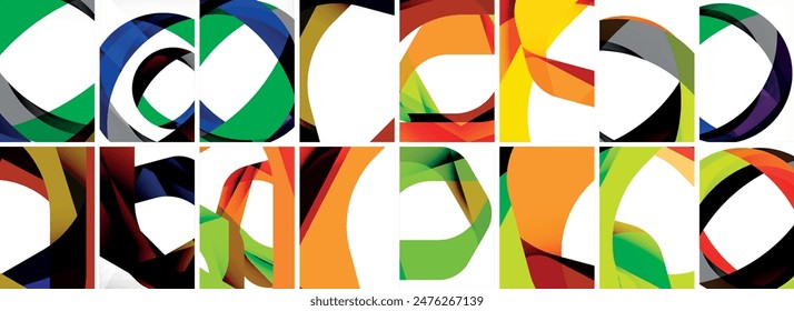 Colección de fondo abstracto con ondas, Formas coloridas y efecto de sombra 3d. Ilustración vectorial Para Fondo de pantalla, Anuncio, Fondo, Tarjeta, Ilustración de libro, página de destino