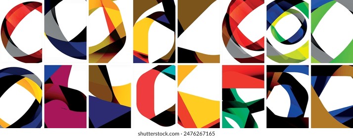 Collection of abstract background with waves, colorful shapes and 3d shadow effect. Vector Illustration For Wallpaper, Banner, Background, Card, Book Illustration, landing page