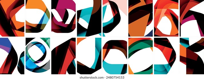 Collection of abstract background with waves, colorful shapes and 3d shadow effect. Vector Illustration For Wallpaper, Banner, Background, Card, Book Illustration, landing page