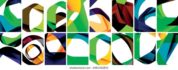 Colección de fondo abstracto con ondas, Formas coloridas y efecto de sombra 3d. Ilustración vectorial Para Fondo de pantalla, Anuncio, Fondo, Tarjeta, Ilustración de libro, página de destino