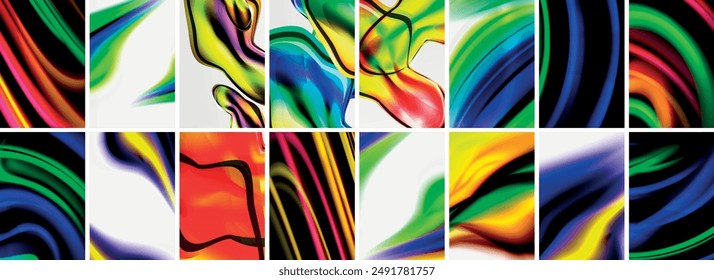 Collection of abstract background with waves, colorful shapes and 3d shadow effect. Vector Illustration For Wallpaper, Banner, Background, Card, Book Illustration, landing page