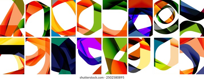 Colección de fondo abstracto con ondas, Formas coloridas y efecto de sombra 3D. Ilustración vectorial para el Fondo de pantalla, Anuncio, fondo, tarjeta, ilustración del libro, landing page