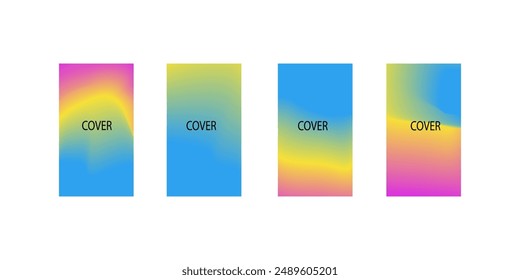 colección de fondos abstractos con hermosos colores degradados, fondos coloridos para carteles, Anuncios, fondos de folletos, Anuncios de Vertical, Ilustraciones vectoriales, fondos fluidos frescos