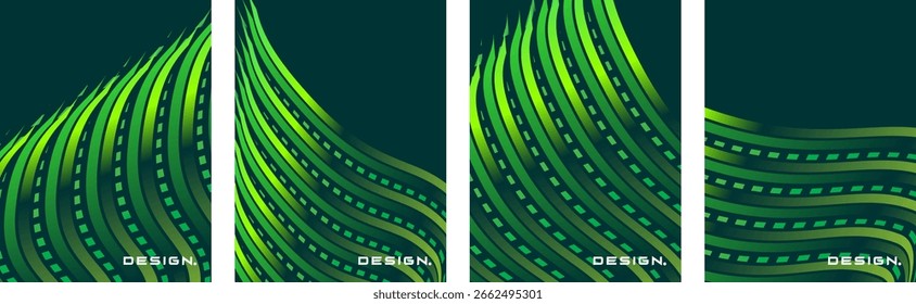 coleção de fundos abstratos com belas cores de gradiente, fundos coloridos para cartazes, folhetos, banners, cenários, banners verticais, ilustração vetorial de fundo fluido fresco.