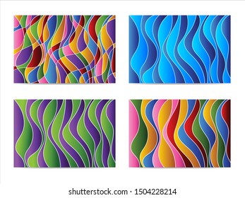 Collection of abstract backgrounds. Colorfull elements wave