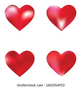 Collection of abstract backgrounds hearts. Creative fashion style of 90th, 80th. Soft color pastel. Red smooth elegant colored, and easy editable modern gradient templates.