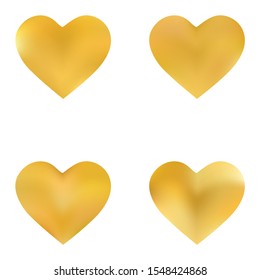 Collection of abstract backgrounds hearts. Simple fashion style of 90th, 80th. Soft color theme. Yellow smooth elegant colored, and easy editable modern gradient templates.